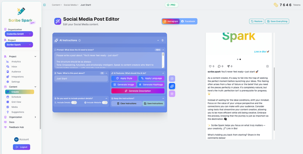 AI Content Creator Interface