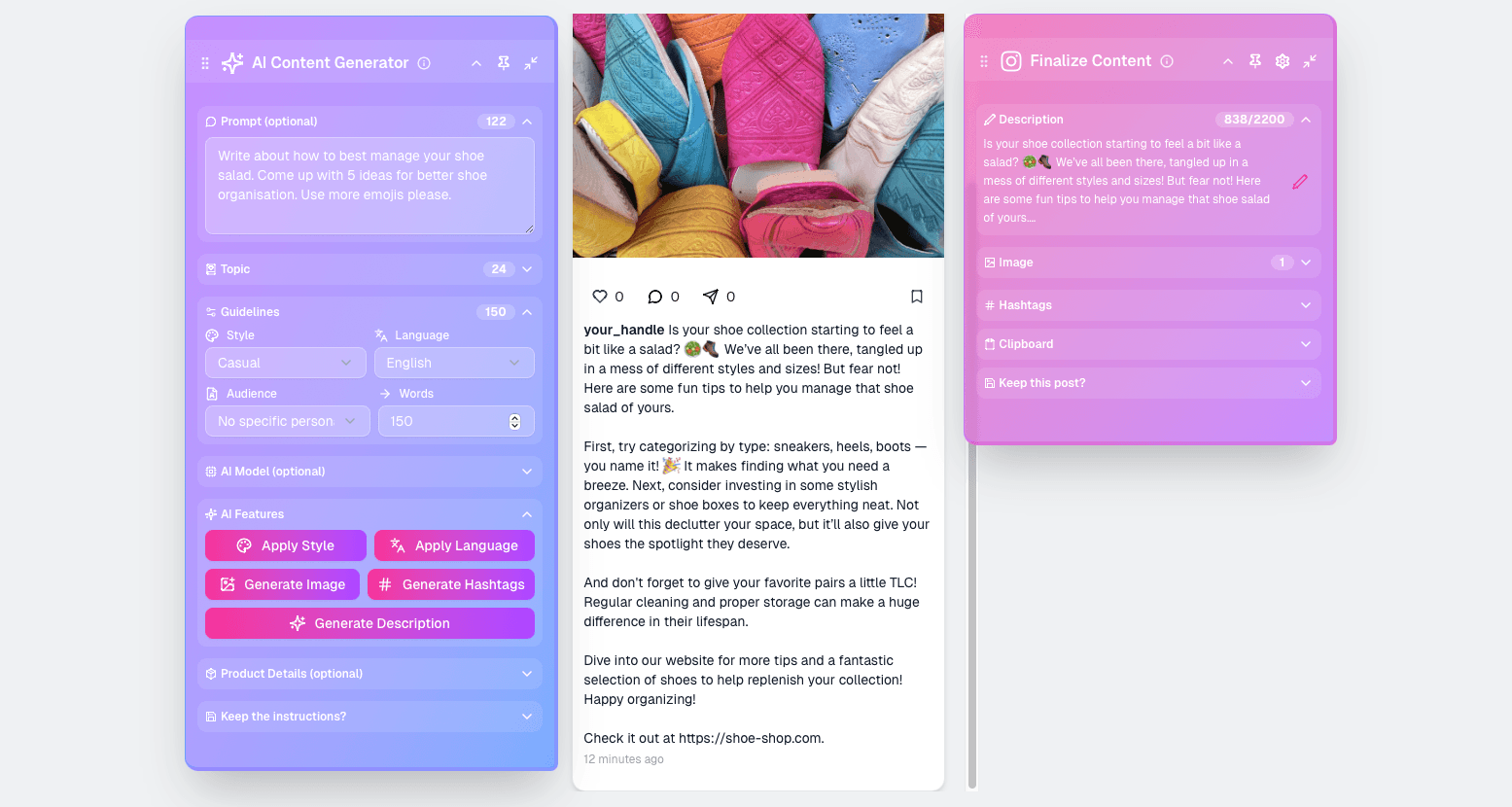 Change the style of your content
